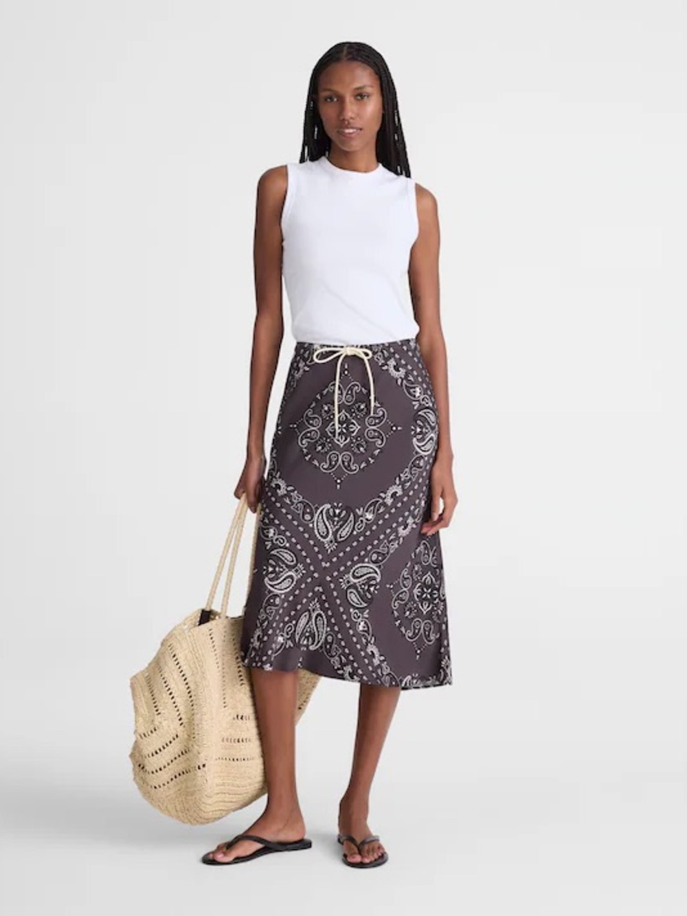 Madewell Drawstring Midi Skirt Size 4